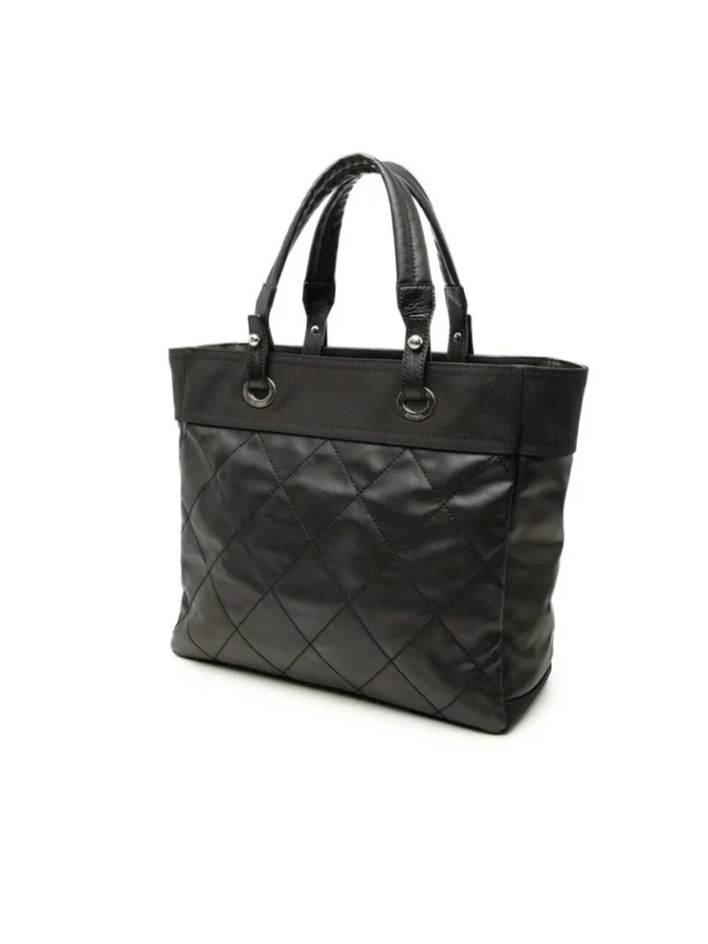 Chanel Paris Biarritz MM Tote Black Leather